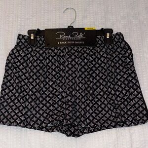 Rene Rofe Women's Black and White Patterned Sleep Shorts 2 pr. Medium NWT